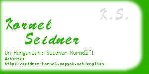 kornel seidner business card